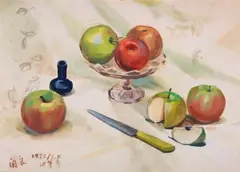 Guan Liang, New Year's Day Blessings, 1972, Watercolor on paper