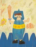 Noritoshi Mitsuuchi, Little Knight, 2020, Mixed media on canvas