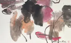 Ji Guangji, Fish and Lotus, 2015, Ink and color on paper