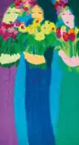 Walasse Ting, Three Beauties, Acrylic, ink and color on paper