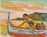 Yen Shui-long, Youth in Lanyu, 1987, Oil on canvas