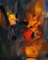 Composition by Chu Teh-chun, 1995, Oil on canvas, sold Nov 2011