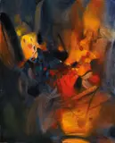 Composition by Chu Teh-chun, 1995, Oil on canvas, sold Nov 2011