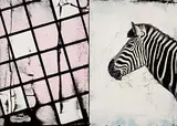 Keng Hao-Kang, For Zebra 1 Animal Series Geometric Composition, 2013, Acrylic on Board, Mixed media,<br />Image from INVESTEC Assee Management advertising