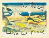 No Nukes! Love and Peace (In the floating World) by Yoshitomo Nara, 1999, Print edition no. 34/50, sold Jun 2016