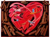 Round Around with Love by Pong-Q Hary Purnomo, 2007, Mixed media on canvas, sold Nov 2011