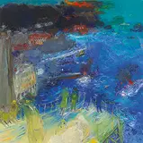 Jean Fusaro, Terrasse à Sorente, 1990, Oil on canvas