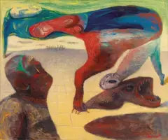 Deformed Figures by Fu Ching-Li, 1992, Oil on canvas, sold Jun 2013