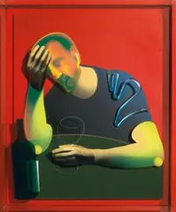 Adam Neate, The Wine Drinker, 2011, Acrylic, perspex, metal and aerosol on board