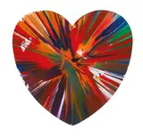Spin Painting-Heart by Damien Hirst, 2009, Acrylic, metallic paint on paper, sold Dec 2023