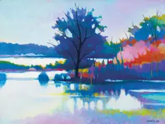 Tranquility by Tadashi Asoma, 1989, Oil on canvas, sold Jun 2019
