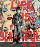 Thierry Guetta, Chapin-Life is Beautiful, 2010, Stencil and mixed media on canvas
