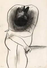 Nobuo Sekine, Study (Nude), 1962, Charcoal on paper