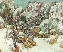 Spring Snow by Hong Ling, 1991, Oil on canvas, sold Jun 2014