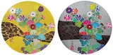 Kansei: The Golden Age;  Kansei: Korin Gold (a set of 2) by Takashi Murakami, 2009-2010, Offset lithograph, edition no. 39/300; 43/300, sold Dec 2017