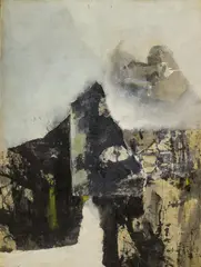 Chuang Che, The Rocks and Mist, Mixed media on canvas