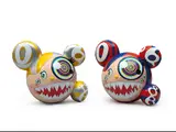 Takashi Murakami, Mr. DOB (a set of 2), 2016, Vinyl, plastic<br />Golden: edition of 250<br />Red: edition of 750