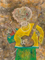 Wu Hao, Mandolin Player, 1969, Oil on canvas