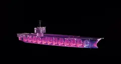 Hui Li, Ark No. 2, 2004, Acrylic, LED lamp, stainless steel, edition no. 5/8