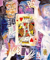Jia Difei, Poker Series - K, 2002, Oil on canvas