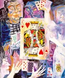 Jia Difei, Poker Series - K, 2002, Oil on canvas
