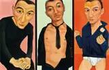 Xavier Wei, My Friends in Paris (triptych), 2004, Oil on canvas