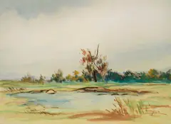 Toucian River by Rusong Xiao, Watercolor on paper, sold Jun 2012