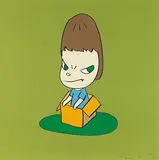 Girl in a Box by Yoshitomo Nara, 2001, Screenprint in colours, on wove paper, the full sheet, sold Dec 2017