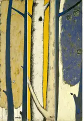 Dans les bois (triptch) by Yang Din, 1990, Oil on canvas, sold Jun 2007