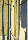 Yang Din, Dans les bois (triptch), 1990, Oil on canvas