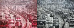 China Jam (a set of 2) by Sheng Qi, 2007, Acrylic on canvas, offered Jun 2014