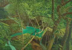 Lien Chien-hsing, Man Hidden in the Woods and Brooks, 1999, Oil on canvas