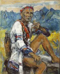 Aboriginal by Chen Yin-Hui, 1980, Oil on canvas, sold Nov 2004