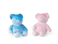 Daniel Arsham, Cracked Bear (Blue, Pink) (a set of 2), 2018 (Blue); 2019 (Pink), Fabric, plaster and acrylic paint, edition no. 236/500 (Blue)；180/500 (Pink)