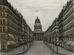 Bernard Buffet, La Rue Soufflot et le Panthéon, 1956, Oil on canvas