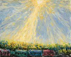 Wu Bu Yun, The Rising Sun, 1996, Oil on canvas