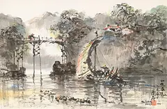 Ran In-ting, Spring Sailing, 1963, Ink and color on paper