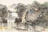 Ran In-ting, Spring Sailing, 1963, Ink and color on paper
