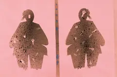 Wang Huaiqing, Two Beauties of Qing Dynasty, 1999, Mixed media on paper