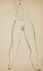 Nude by Sanyu, 1920s-1930s, Ink on paper, offered Jun 2019