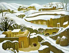 Snow Scene Over Longshang V by He Xuesheng, 2007, Oil on canvas, offered Jun 2007