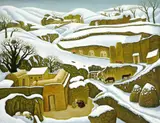 He Xuesheng, Snow Scene Over Longshang V, 2007, Oil on canvas