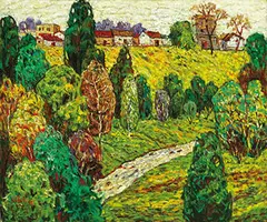 Lin Yao-sheng, Small Town, 1993, Oil on canvas