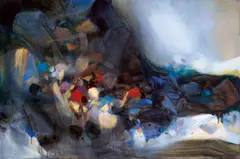 Chu Teh-chun, Irruption de l'inconnu, 2004, Oil on canvas