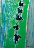 André Brasilier, Cavalcade au bord du Cher, c.1980, Oil on canvas