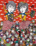 Yim Tae Kyu, Woman and Woman No. 8, 2008, Indian ink, oriental color on Korean paper