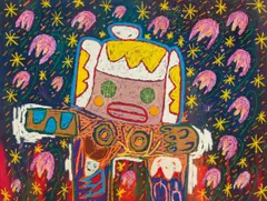 Adam Handler, Galaxy Girl, 2021, Oil stick and acrylic on canvas