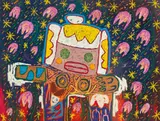 Adam Handler, Galaxy Girl, 2021, Oil stick and acrylic on canvas