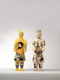 New Terracotta Warrior 1 & 2 (A set of 2 pieces) by Liu Fenghua & Liu Yong, 2008, Acrylic on ceramic, sold Jun 2009