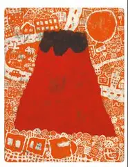Red Fuji Mountain by Haru, 2016, Acrylic on wood panel, offered Dec 2020